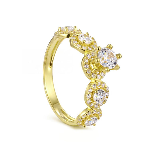 18K Gold Sparkling Centerpiece Ring