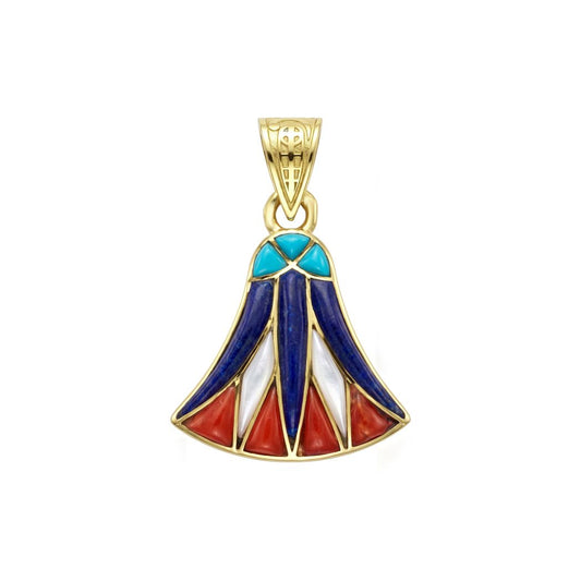 18K Gold Egyptian Lotus Flower Pendant