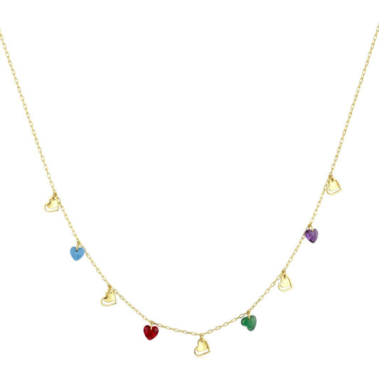 18K Gold Heart Charm Necklace