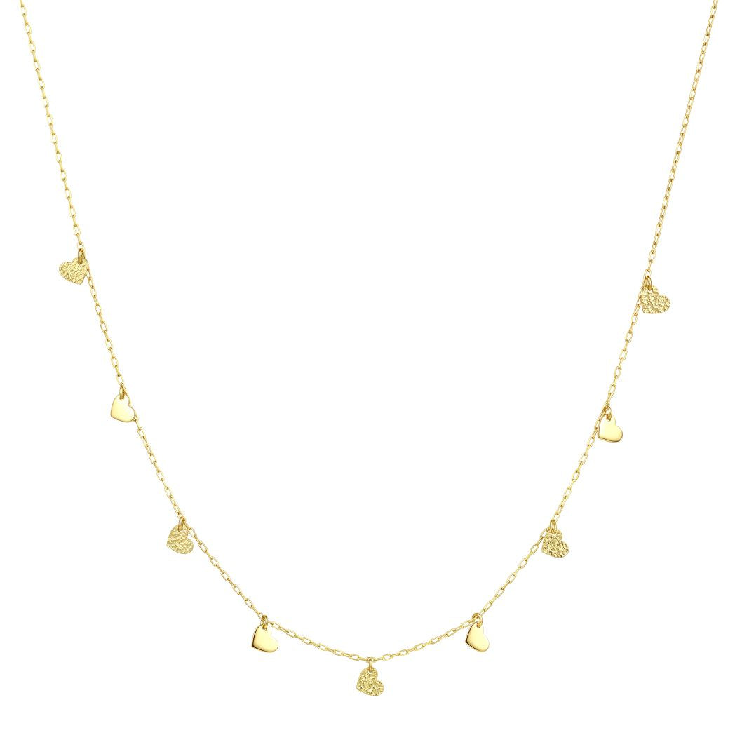18K Gold Heart Charm Necklace
