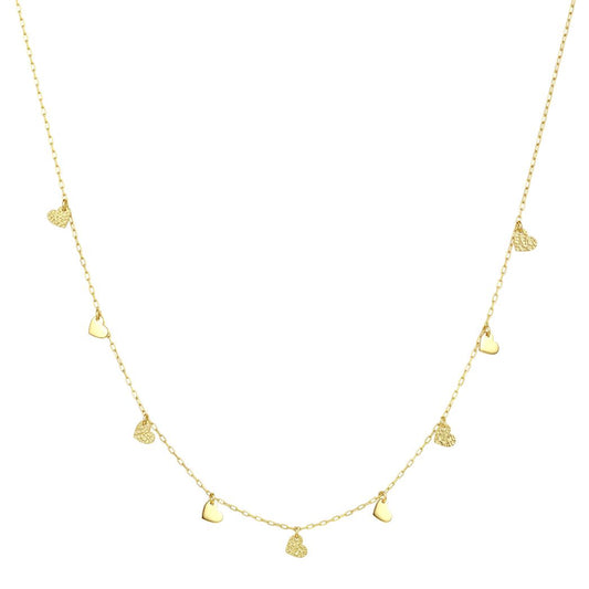 18K Gold Heart Charm Necklace