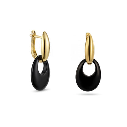 18K Gold & Stone Teardrops