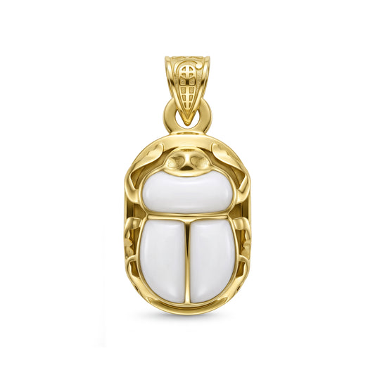 18K Sacred Scarab Beetle Amulet Pendant