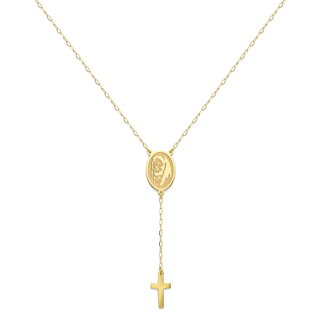 18K Gold Rosary Style Necklace