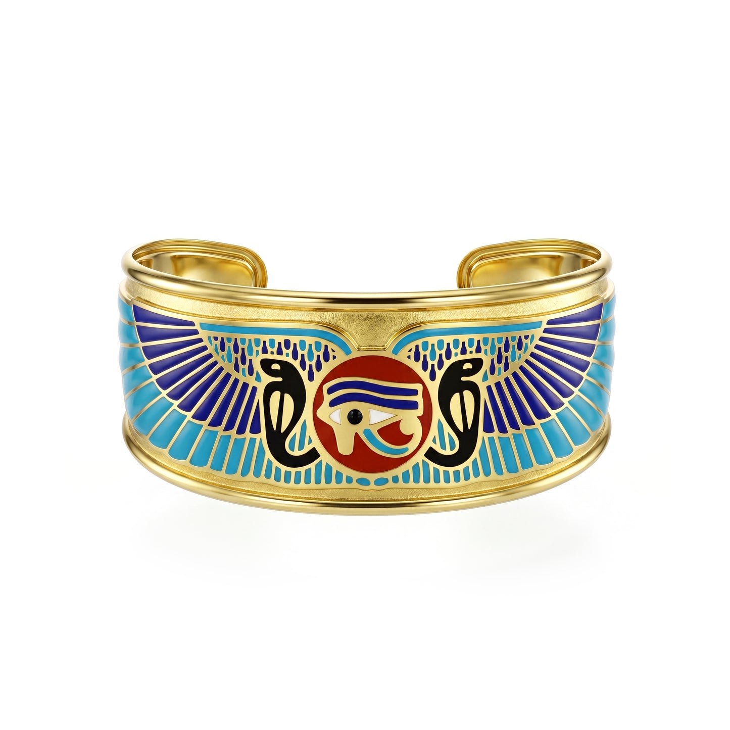 18K Gold Royal Pharaonic Eye of Horus Bangle