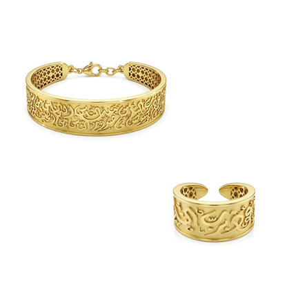 18K Gold Islamic Art Half Set