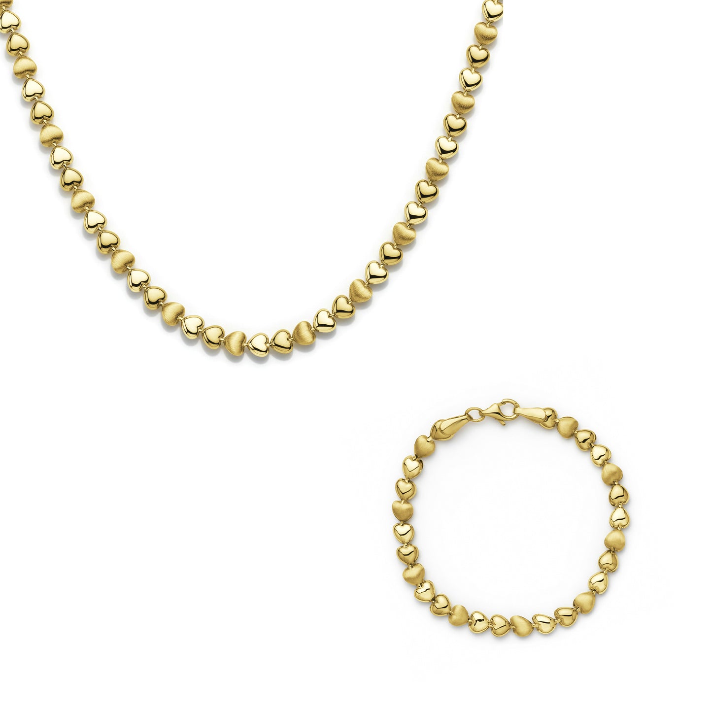 18K Two-Tone Gold "Sweetheart" Link Half Set