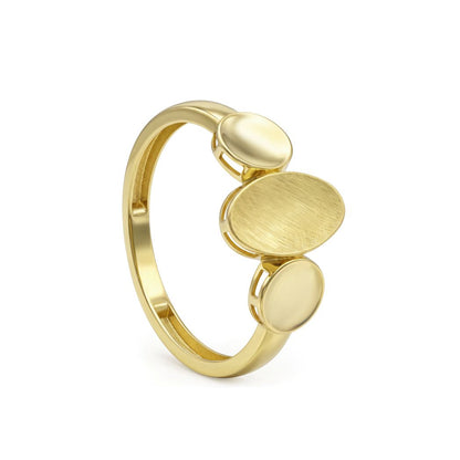 18K Elegant Brushed Gold Oval Link Jewelry Set