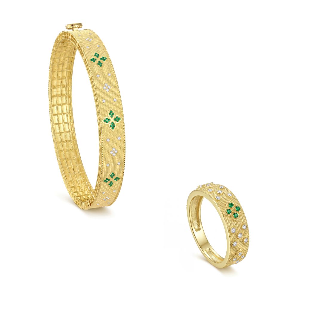 18K Gold Royal Floral Half Set