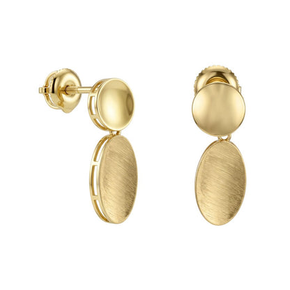 18K Elegant Brushed Gold Oval Link Jewelry Set