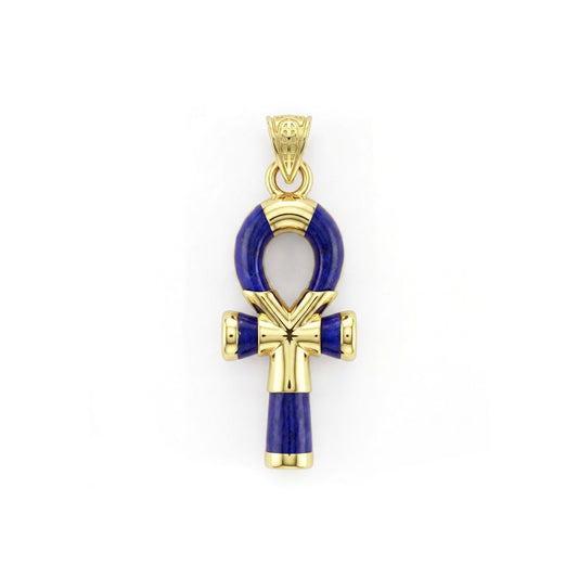 18K Gold Ankh Key of Life Pendant