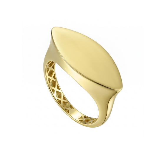 18k Gold  Chic Elongated Signet Ring