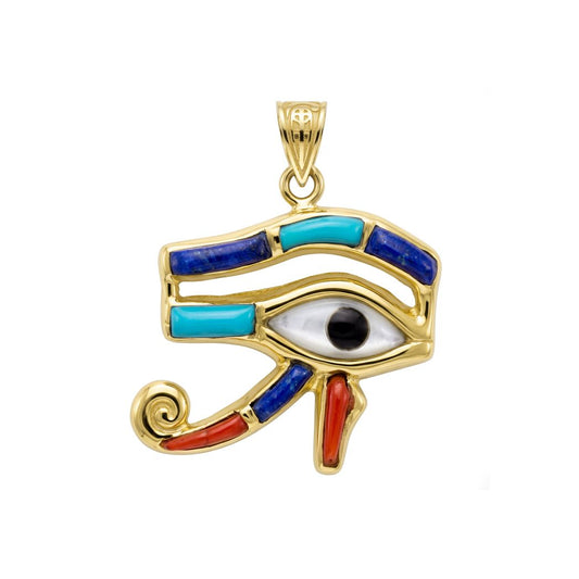 18K Eye of Horus Protective Amulet Pendant