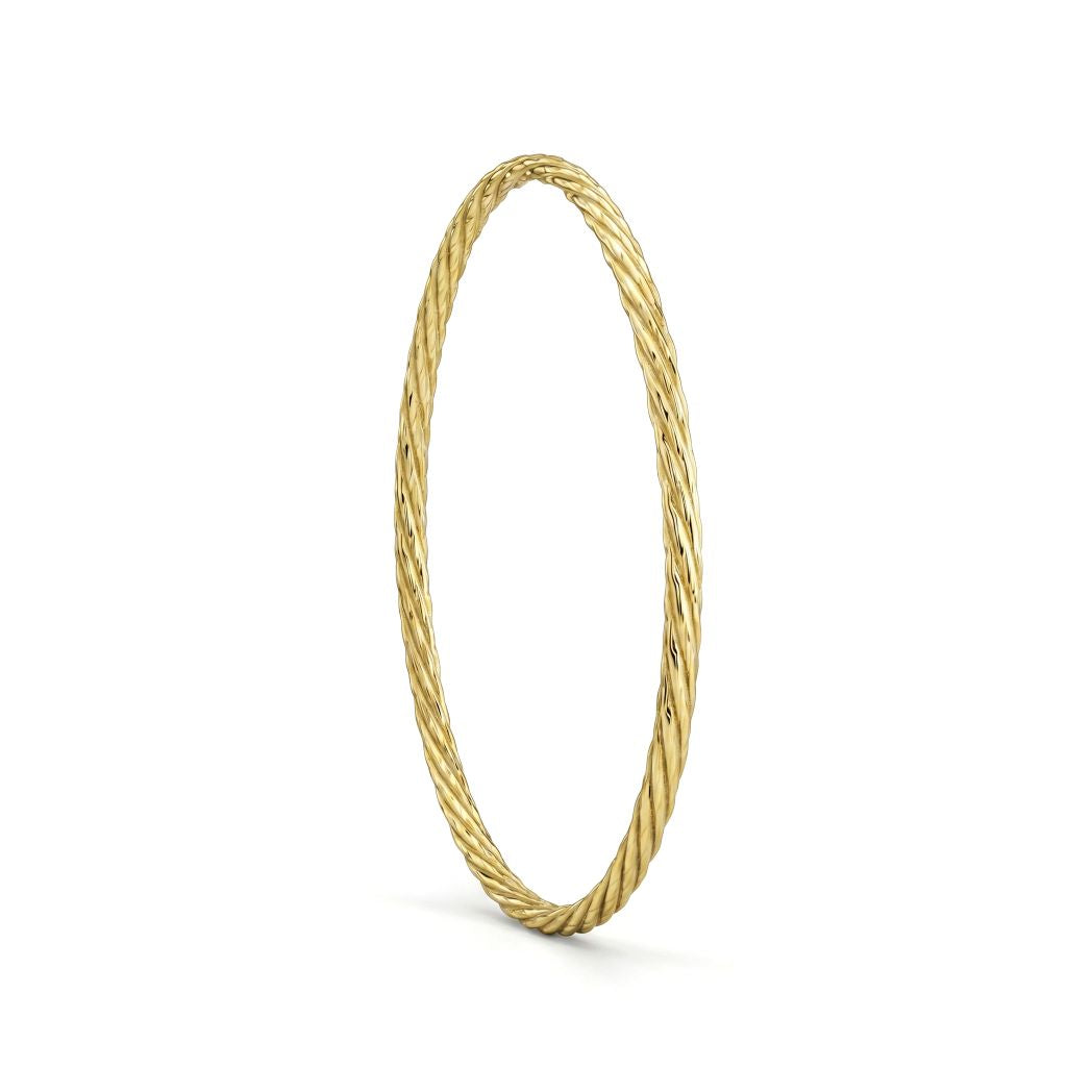 Elegant Twisted 18K Gold Bangel