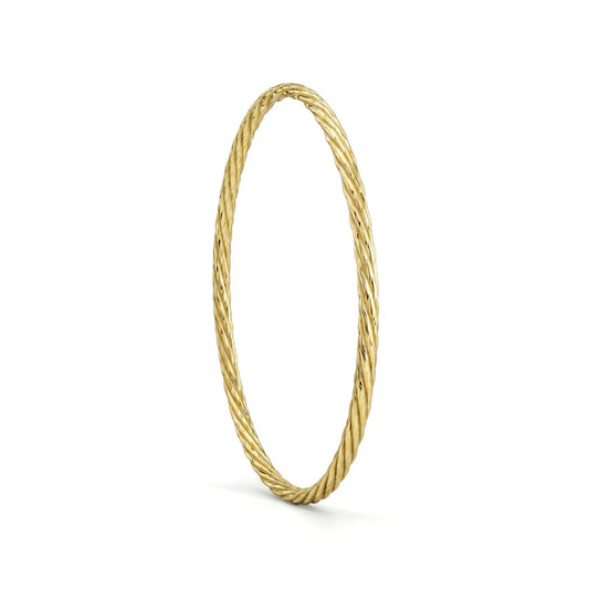 Elegant Twisted 18K Gold Bangel