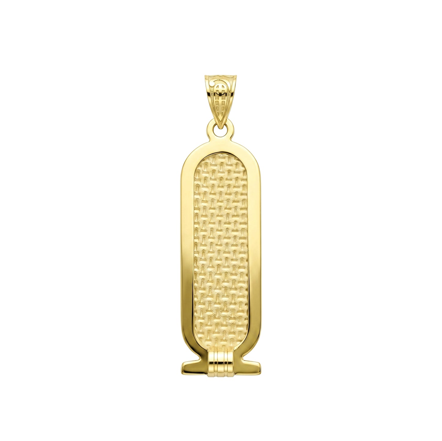 18K Gold Woven-Texture Cartouche Pendant