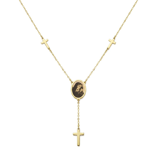 18K Gold Christian Unity Rosary Necklace