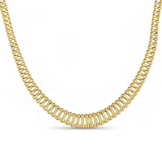 18K Sleek Bone-Link Gold Necklace