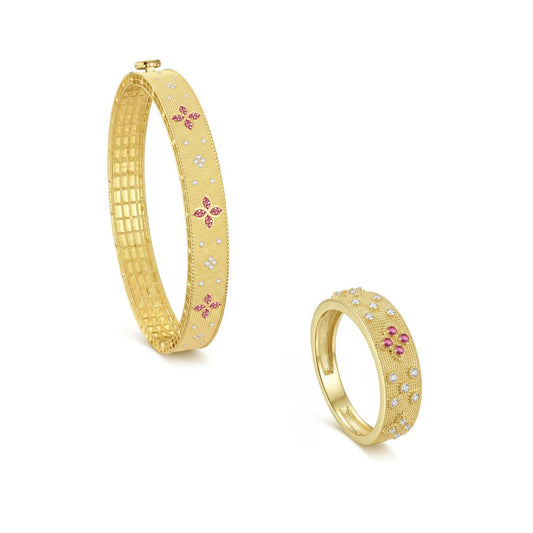 18K Gold Royal Floral Half Set
