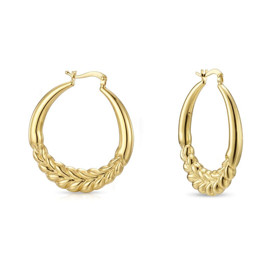 18K Gold Braided Hoop Earrings