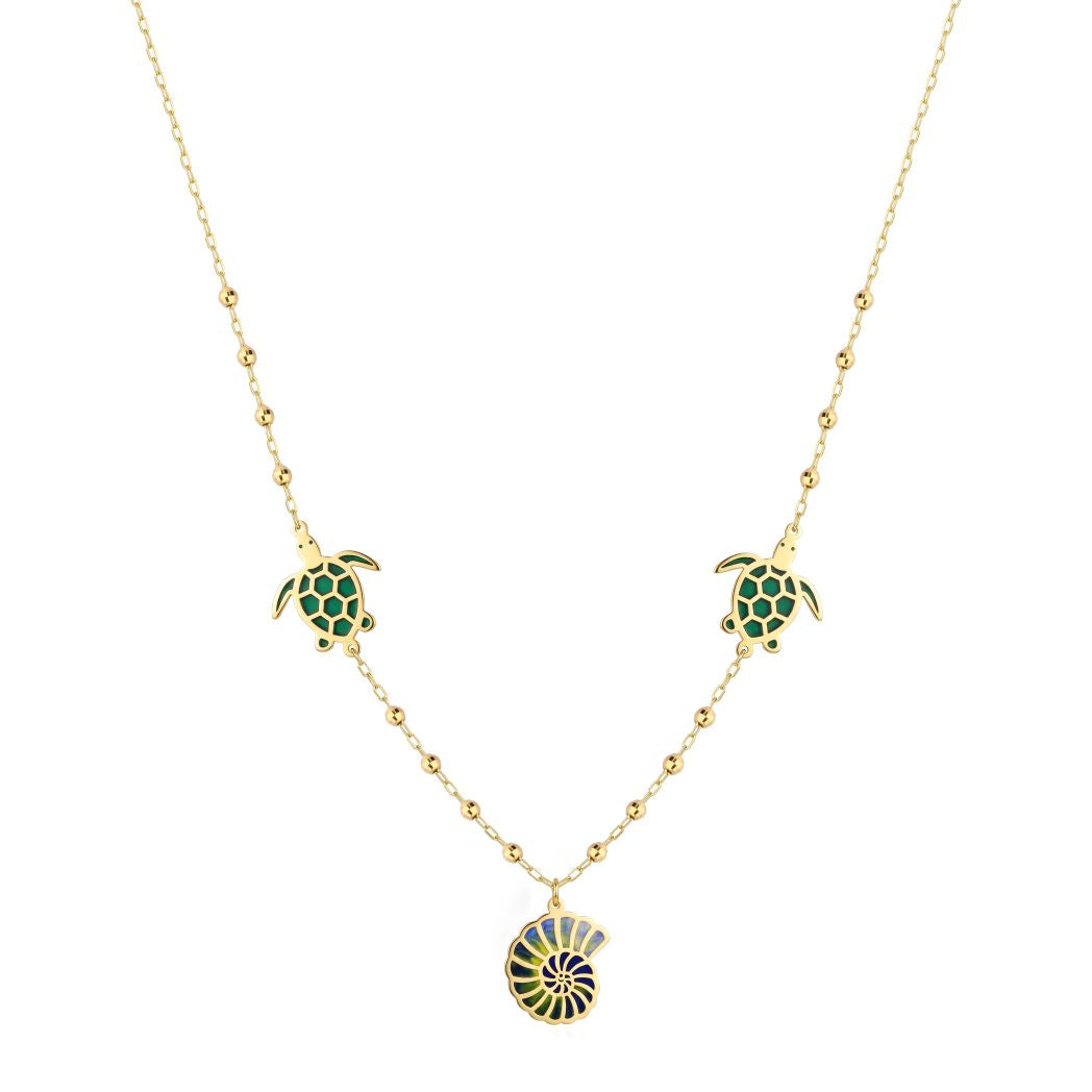 18K Golden Waves Charm Necklace