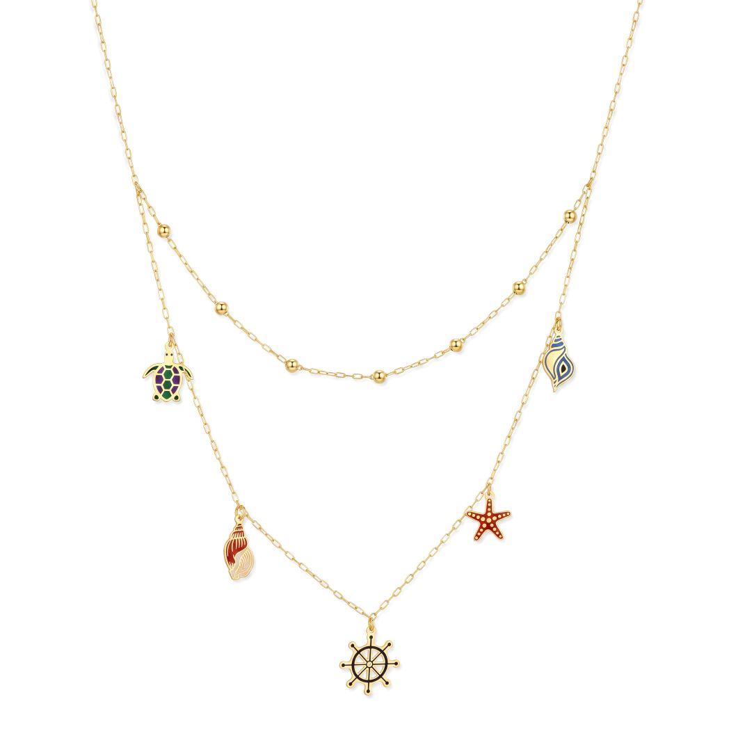 18K Gold Tropic Shores Layered Necklace