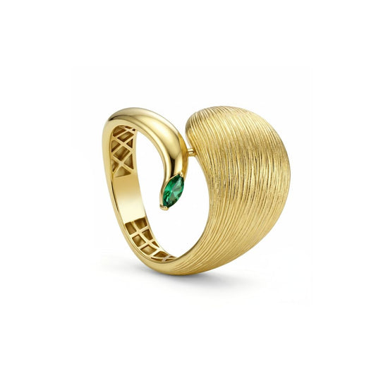 18K Gold Brushed Contour Ring
