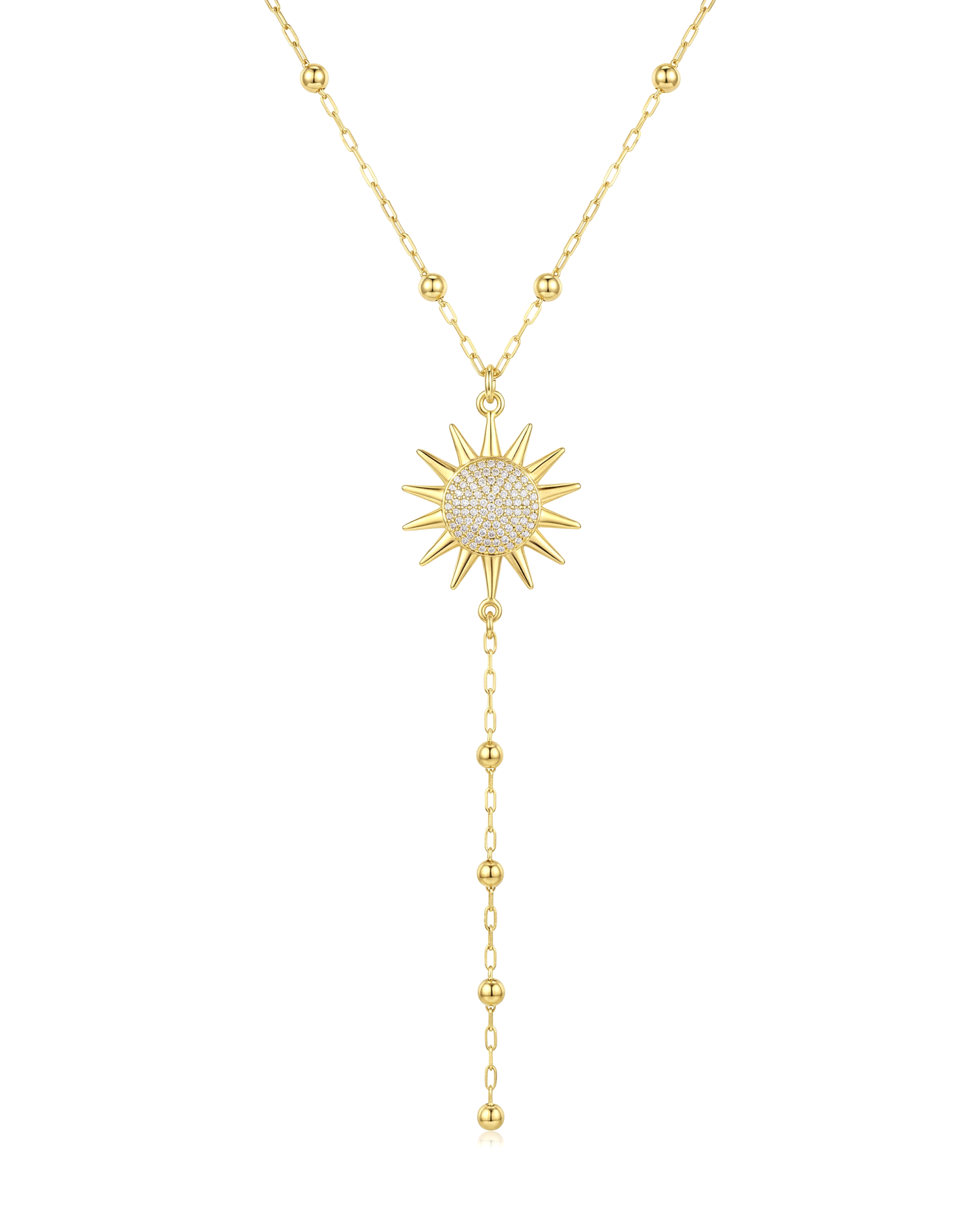 18K Gold Celestial Sunburst Necklace