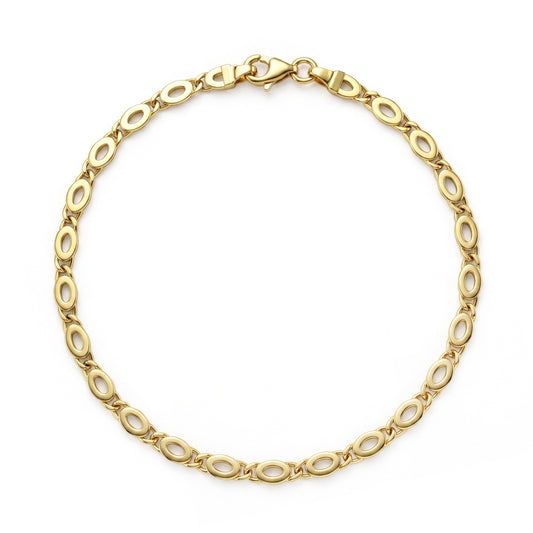 18K Gold Oval Link Bracelet