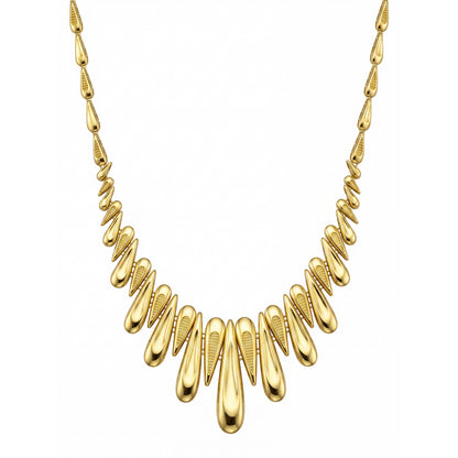 18K Gold Textured Waterdrop Full Set