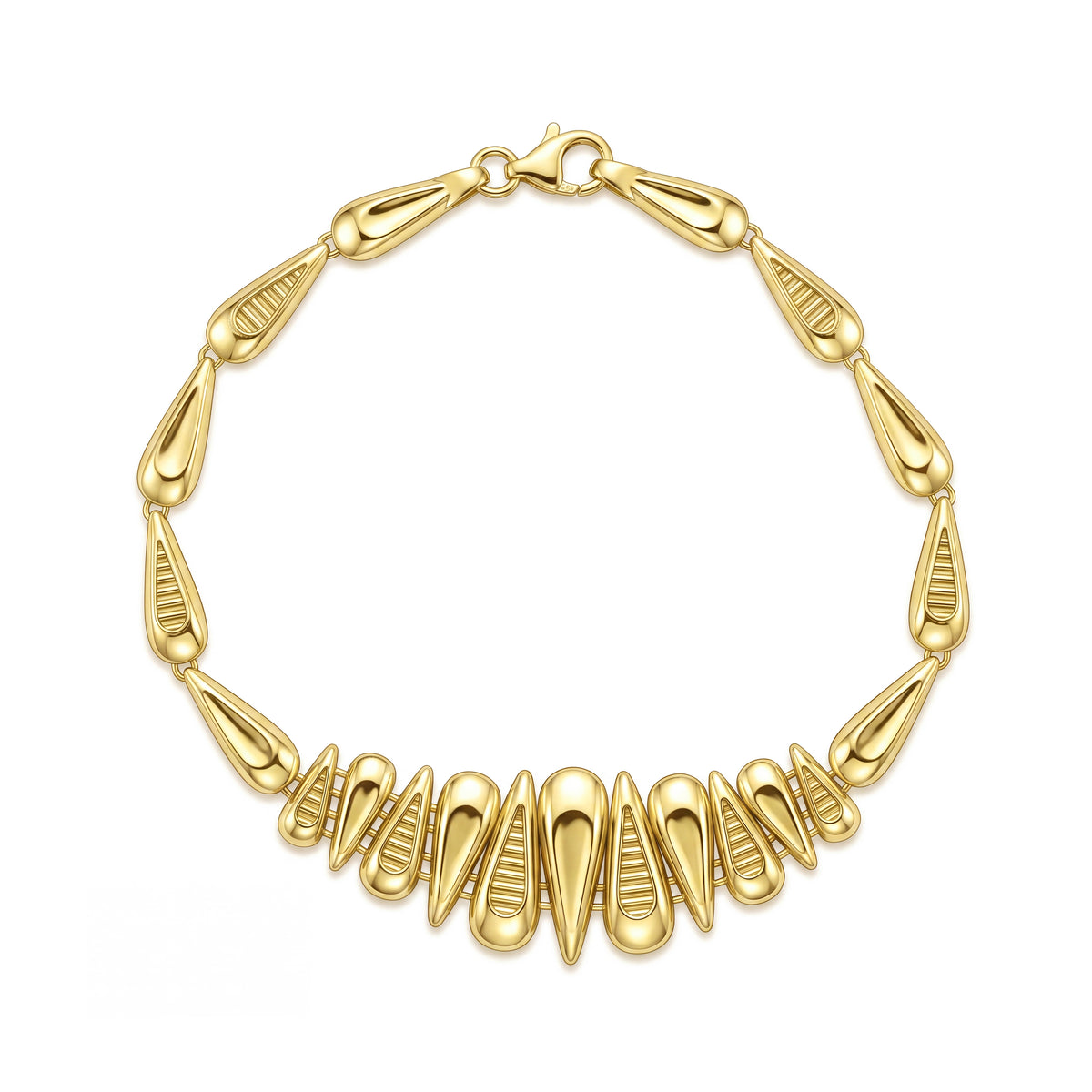18K Gold Textured Waterdrop Full Set