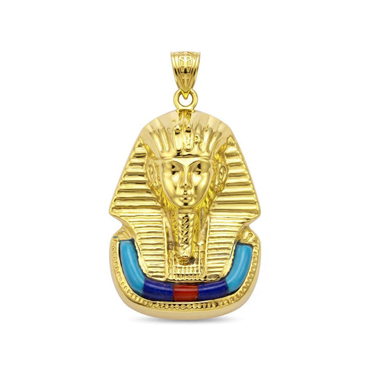 18K Ornate Pharaonic Mask Pendant