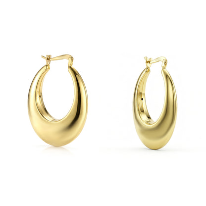 18K Gold Classic Bold  Earrings