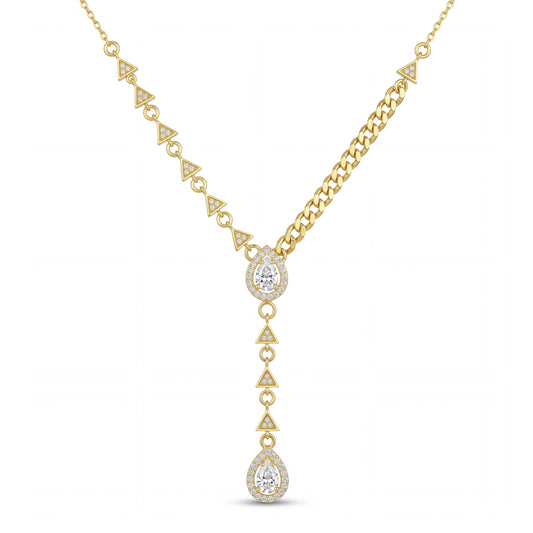 18K Gold Geometric Y-Necklace