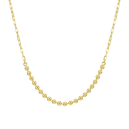 18K Gold Bead Station Necklace