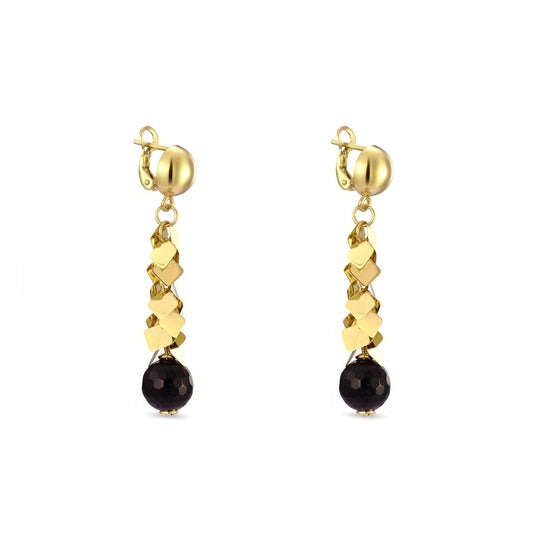 18K Modern Gold Chain Drop Earrings