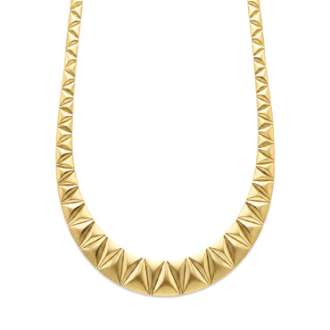 18K Solid Gold Geometric Pyramid Jewelry Set