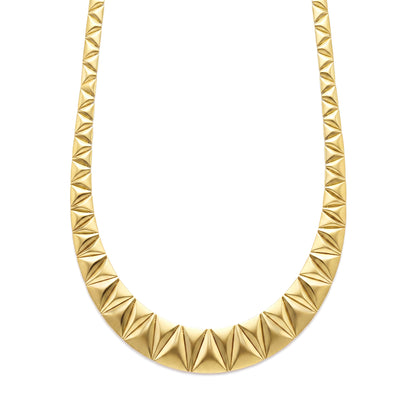 18K Solid Gold Geometric Pyramid Jewelry Set