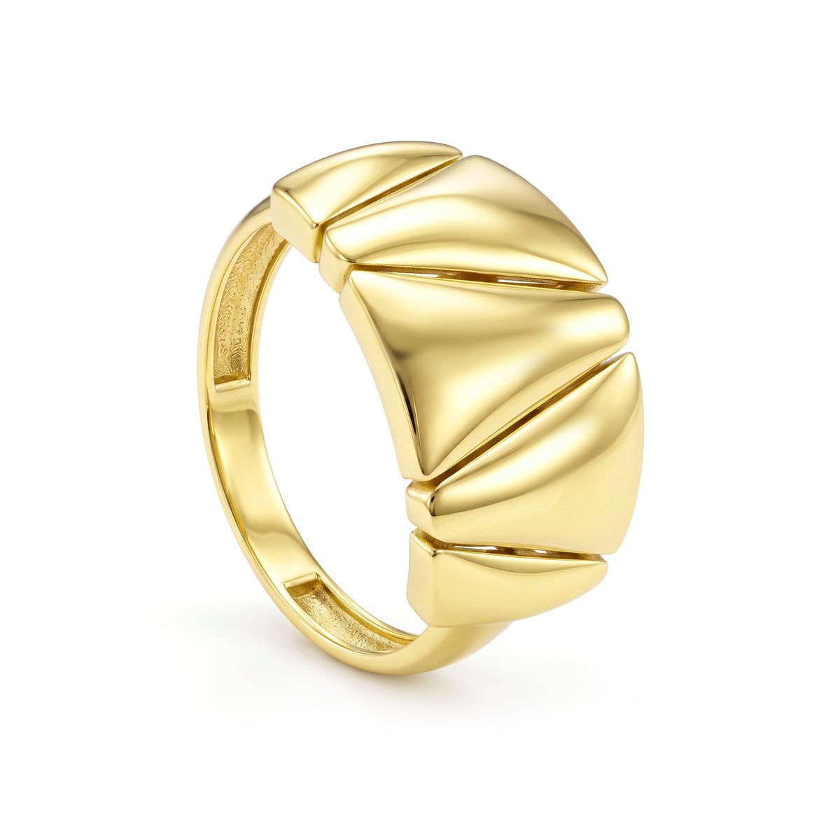 18K Solid Gold Geometric Pyramid Jewelry Set