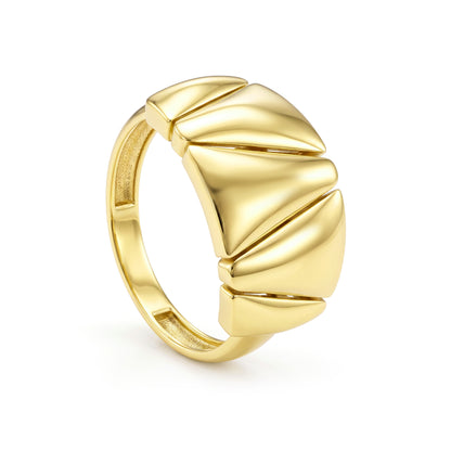 18K Solid Gold Geometric Pyramid Jewelry Set
