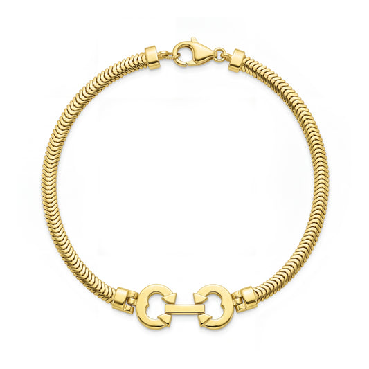 18K Elegant Gold-Tone Link Bracelet