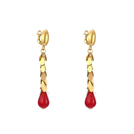18K Modern Gold Link Drop Earrings