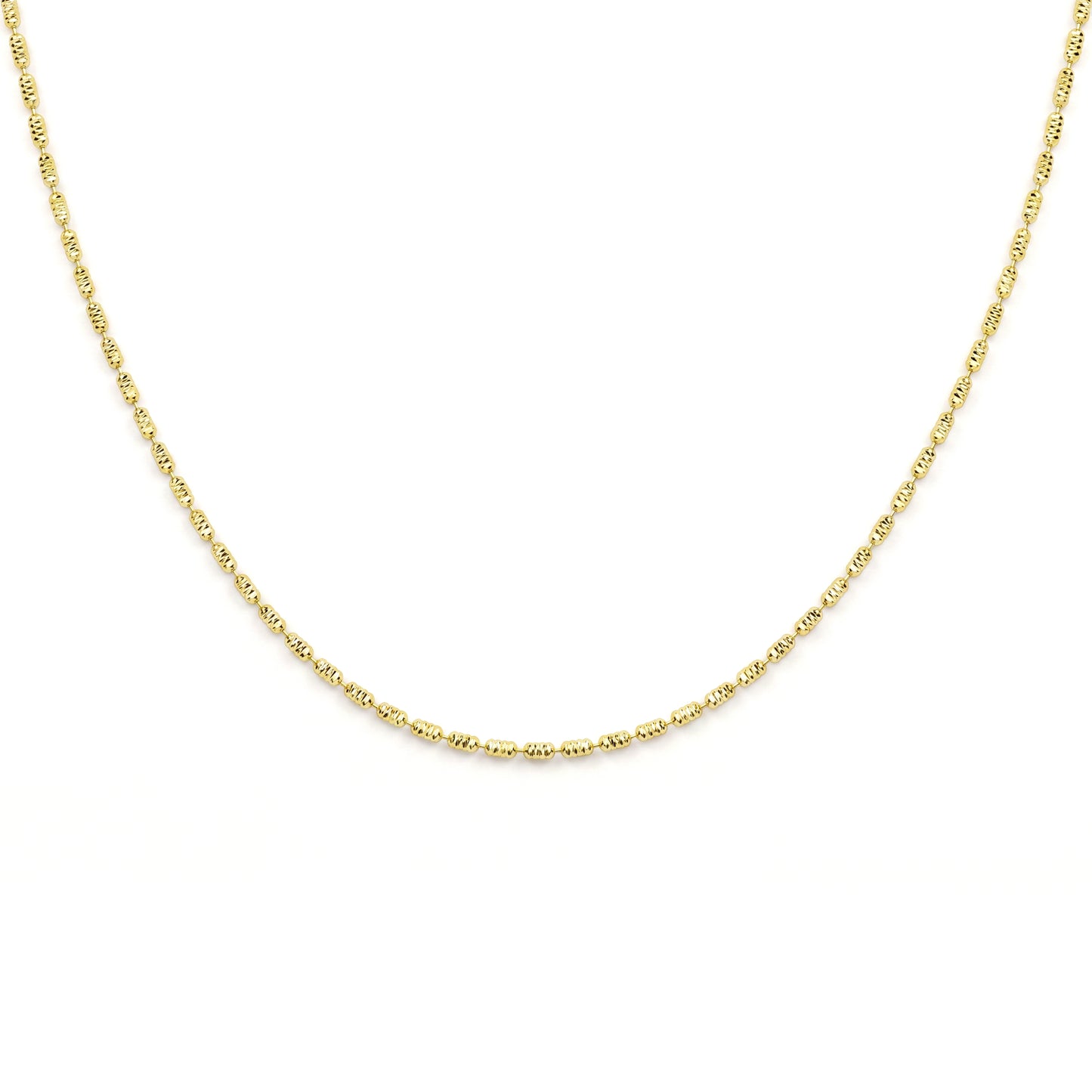 18K Modern Cylinder Link Gold Necklace