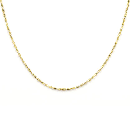 18K Modern Cylinder Link Gold Necklace