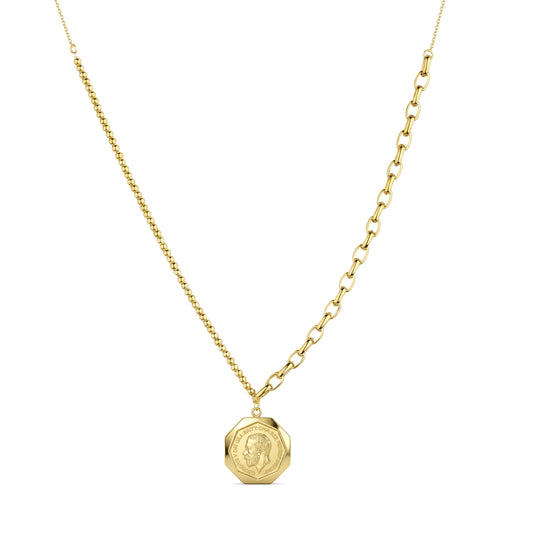 18K Gold Octagonal Coin Necklace