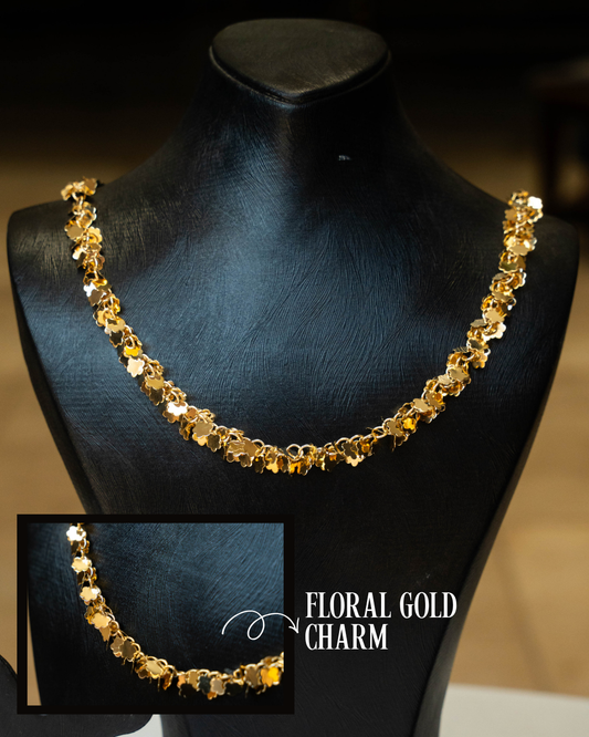 18K Floral Gold Charm