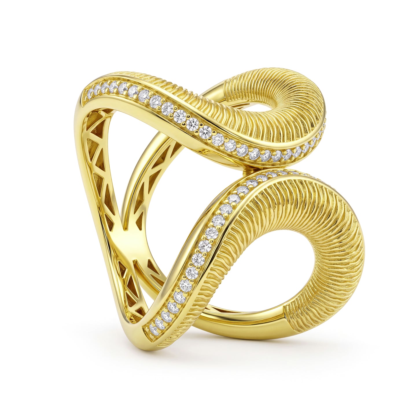 18K Gold Spiral Statement Ring
