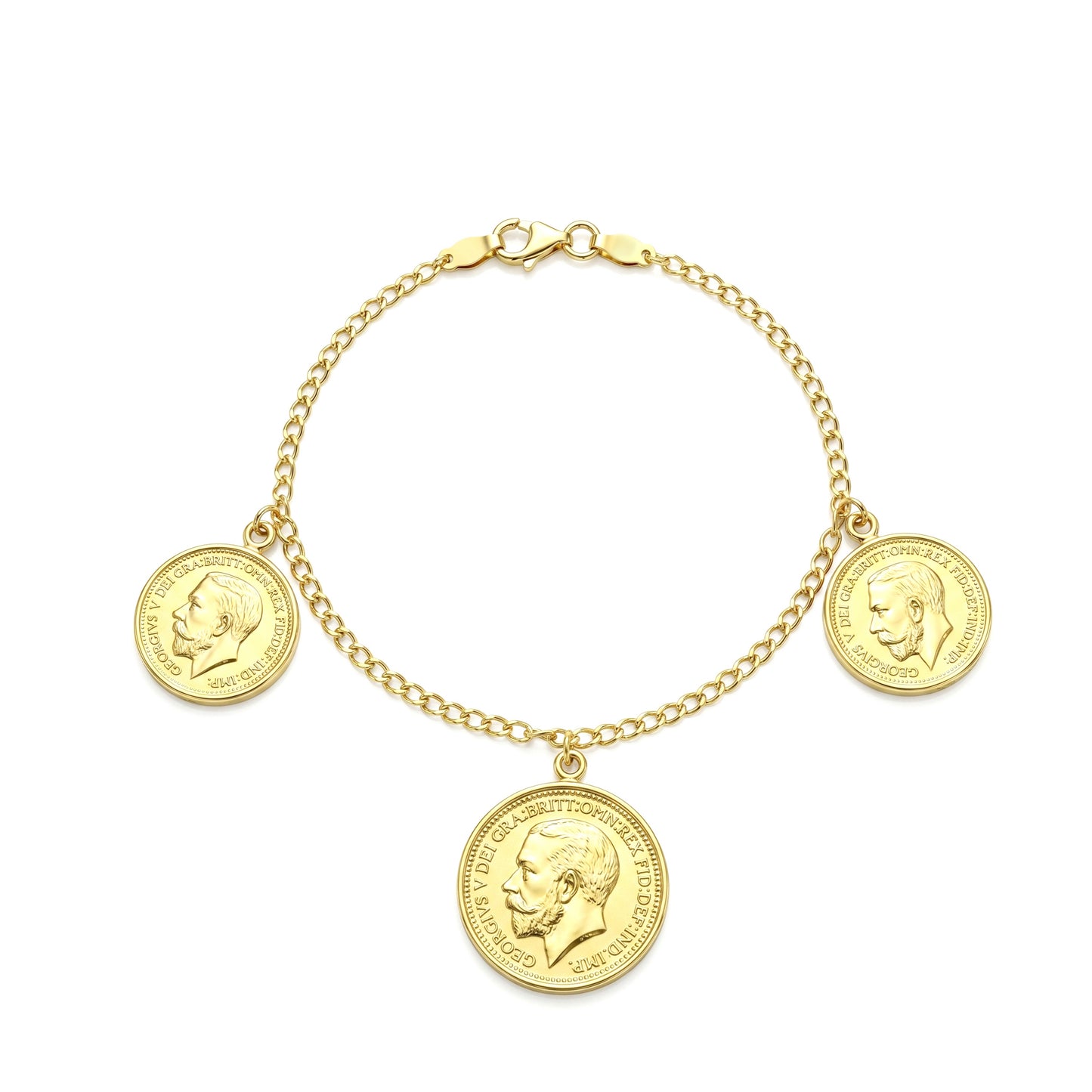18K Gold  Coin Bracelet