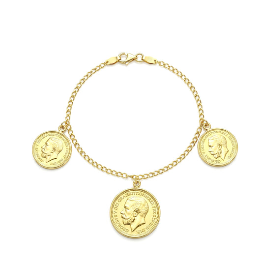 18K Gold  Coin Bracelet