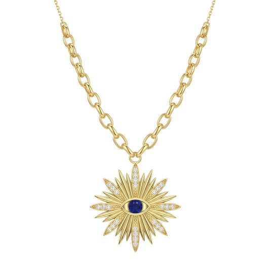 18K Blue Eye Gold Necklace